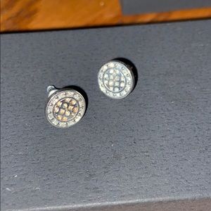 Silver Coach earrings